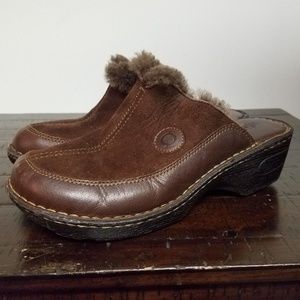 BORN BOC Brown Suede Sherpa Lined Platform Clog~9M